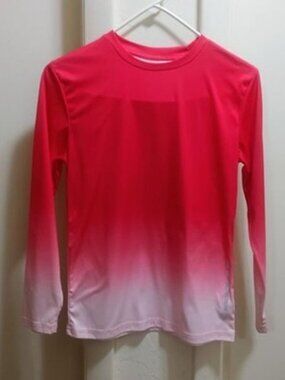 Youth Banana Boat UPF50+ Red, Pink Ombre Long Sleeve Fishing Shirt XL